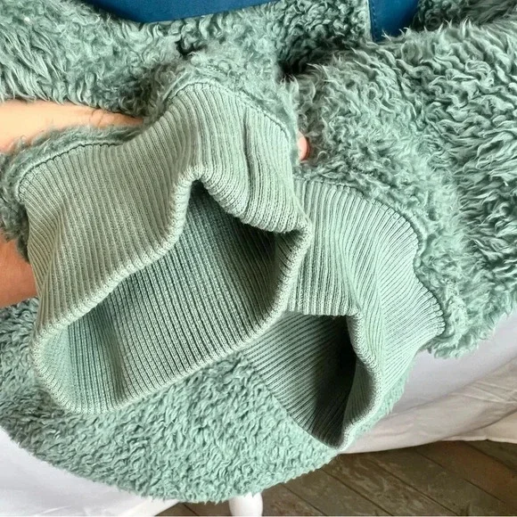 Ugg Gayle Sherpa Half Zip Fleece Jacket Hidden Pocket Green Womens size Small - Picture 6 of 17